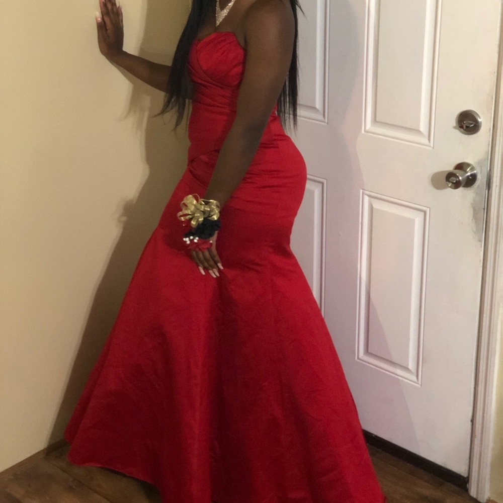 Red prom or ball gown dress